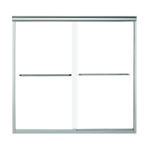 Sterling 5405-59S-G05 59.625-in x 58.31-in Frameless Bathtub Door in Silver with Clear Glass