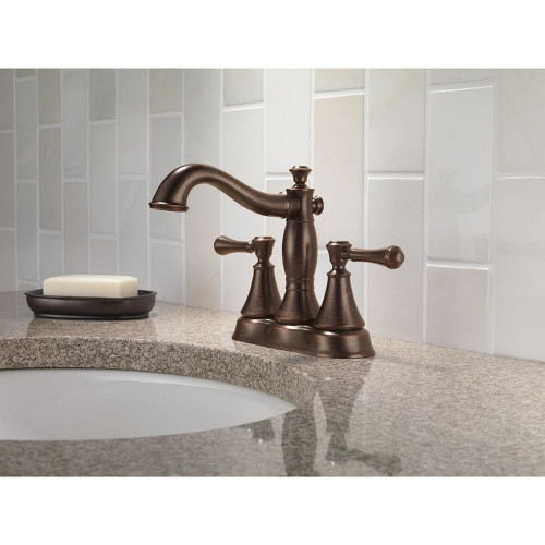 Delta 2597LF-RBMPU Cassidy Two Handle Centerset Lavatory Faucet - Metal Pop-Up in Venetian Bronze