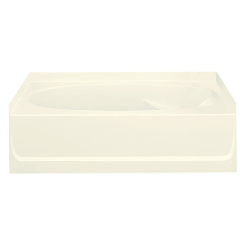 18.25-in x 36-in x 60.25-in Vikrell Oval in Rectangle Skirted Bathtub with Left-Hand Drain in Biscuit