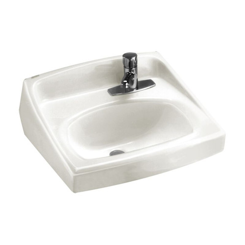 American Standard 0356.439.020 Wall Mounted Lavatory Sink for Wall Hangers (included) or Concealed Arms (not included) with Single Faucet Hole on Right in White