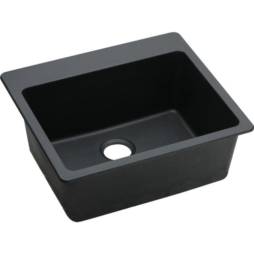 Gourmet E-granite Single Bowl Top Mount Sink in Black