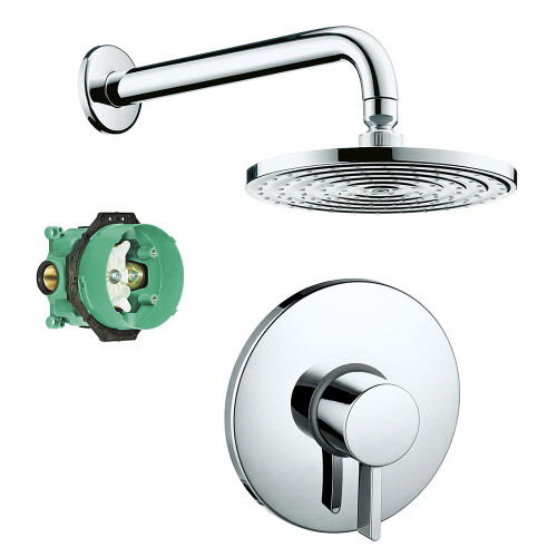 Hansgrohe KS04233-27474PC Raindance Downpour Air 10-in Showerhead Kit with PBV Trim and Rough-in in Chrome