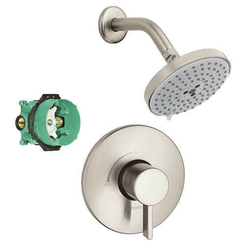 Hansgrohe KS04233-27495BN Raindance S 150 Air 3-Jet Showerhead Kit with PBV Trim and Rough-in in Brushed Nickel
