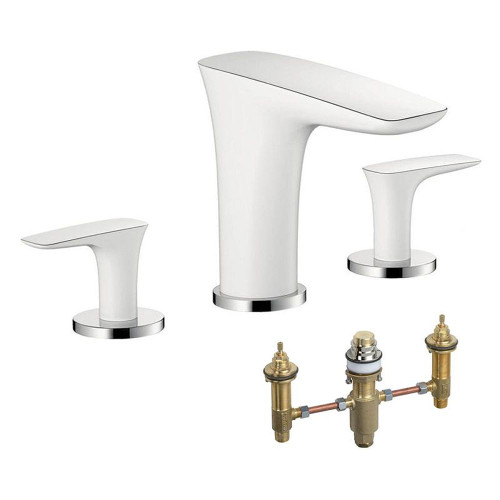 Hansgrohe KT15440-06607WC PuraVida 2-Handle Roman Tub Faucet with Rough-In in White/Chrome