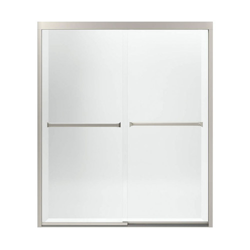 54.37-in to 59.37-in W x 69.68-in H Sliding Shower Door in Nickel