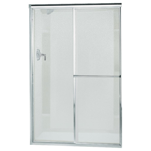 52.38-in to 57.375-in W x 65.5-in H Sliding Shower Door in Silver