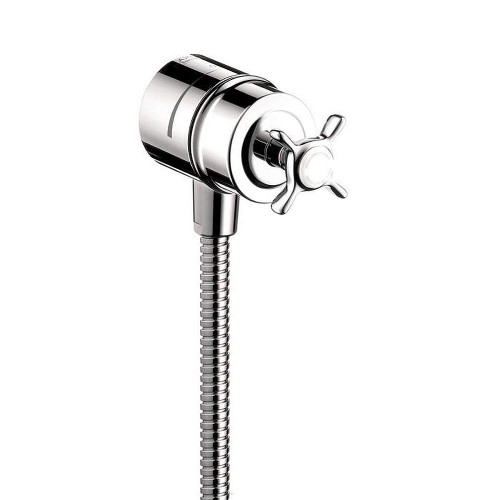 Wall Supply Elbow Integrated Shut Off and Volume Control with Cross Handle in Chrome