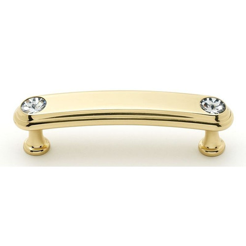 Alno Crystal C211-3-PB Pull Traditional in Polished Brass