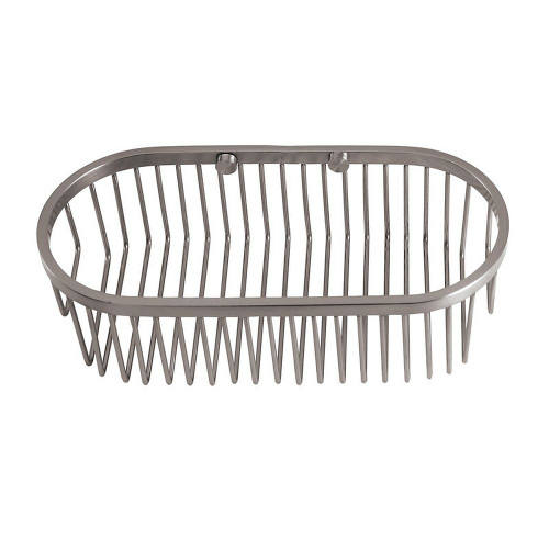 10 Inch Oval Shower Basket in Satin Nickel