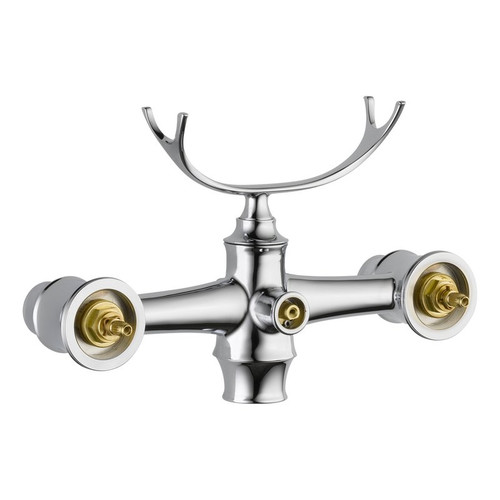 Floor Mounted Tub Filler Body Assembly Less Valve in Polished Chrome