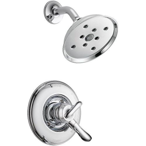 Delta T17294 Dual Function Pressure Balanced Shower Trim with H2Okinetic and Integrated Volumn Control Less Rough-in in Polished Chrome
