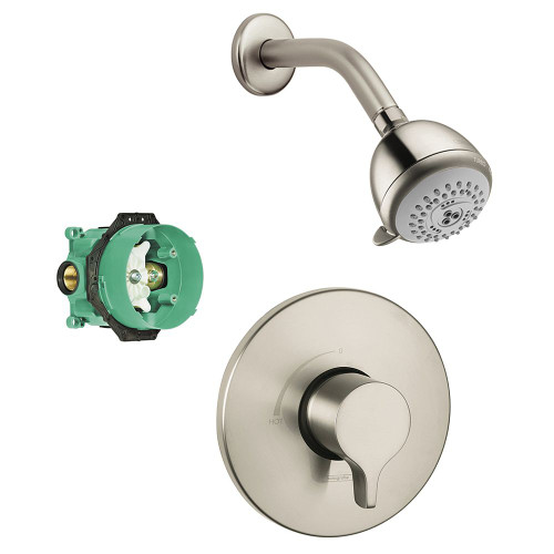 Hansgrohe KS04233-04342BN Raindance S 150 1-Jet Showerhead 2.0GPM Kit with PBV Trim and Rough-in in Brushed Nickel
