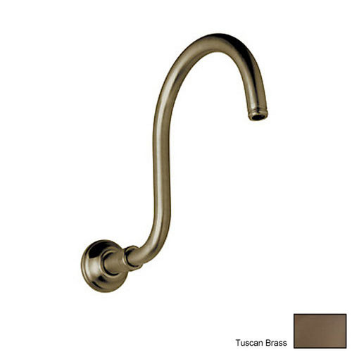 12in Wall Mounted Hooked Shower Arm in Tuscan Brass
