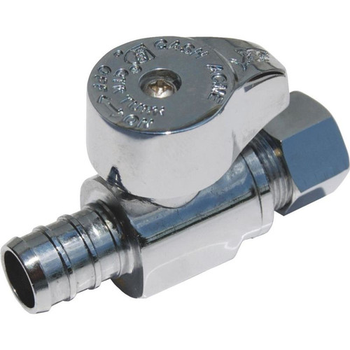 Straight Stop 1/2"X3/8" Brass 1/4 Turn BarbXCMP Lead Free 23057LF