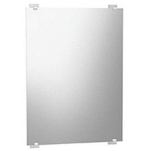 Frameless Rectangular Bathroom Mirror in Satin Nickel