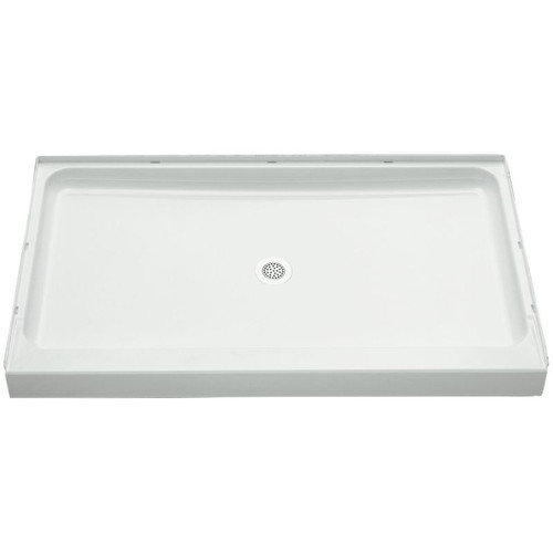 Shower Base 34-in L x 60-in W with Center Drain in White