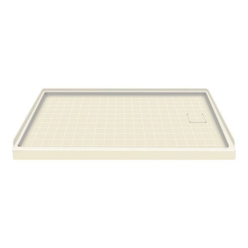 60 x 30 Solid Surface Shower Base Right Drain in Biscuit
