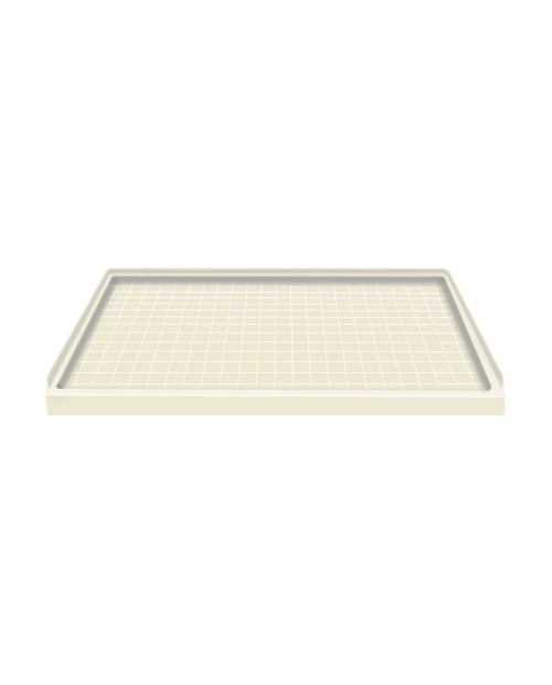 60 x 32 Solid Surface Shower Base Right Drain in Biscuit