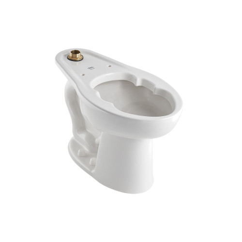 Elongated Bowl Only, Top Spud with Slotted Rim For Bedpan Holding with 4 Bolts, in White