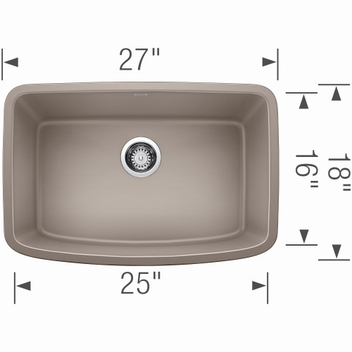 18-in x 27-in Granite 9.5-in Deep Kitchen Sink, in Truffle