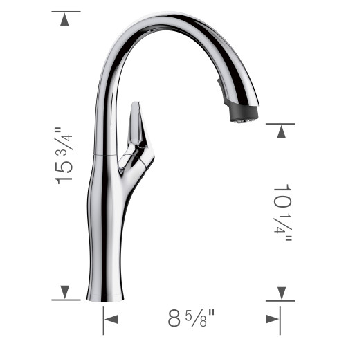 Blanco 442038 Kitchen Faucet With Pull-Down Spray 1.5 gpm in Chrome