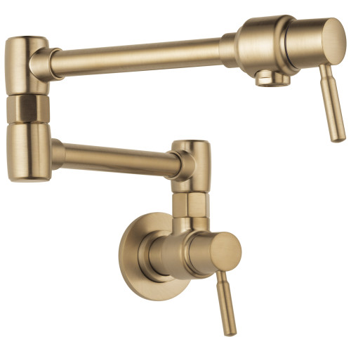 Wall Mount Pot Filler Faucet in Luxe Gold Finish