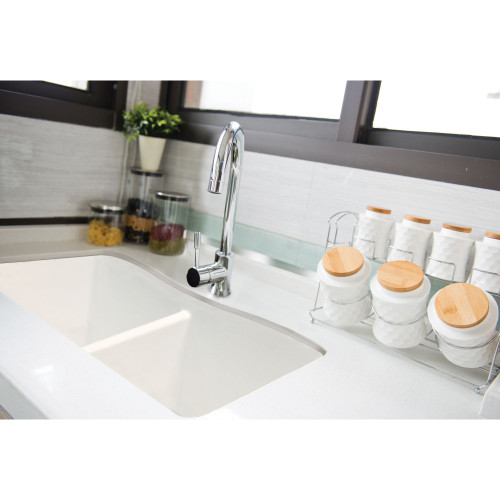 31.9375-in x 19.125-in x 9.5 Granite Double Equal Undermount Kitchen Sink in White with Grids, Strainer, Disposer Strainer, Installation Kit