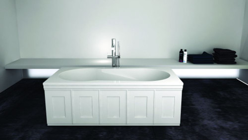 60-in L x 32-in W x 19-in H Resin Stone Drop-in/Undermount Bathtub with end drain, in White