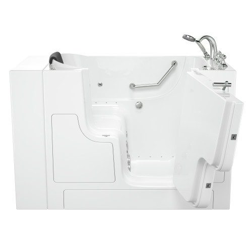 American Standard 3052OD.109.CRW-PC 30-in. x 52-in. Outward Opening Door Walk-In Air Spa and Whirlpool Massage Bathtub with Right Door/Drain and Tub Faucet in White