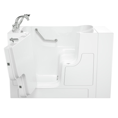 30-in. x 52-in. Outward Opening Door Walk-In Soaking Bathtub with Left Door/Drain and Tub Faucet in White