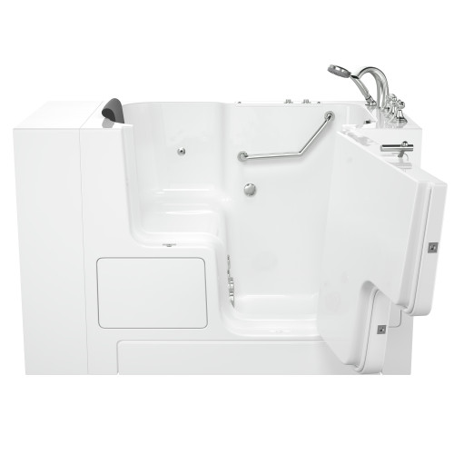 32-in. x 52-in. Outward Opening Door Walk-In Whirlpool Massage Bathtubs with Right Door/Drain and Tub Faucet in White