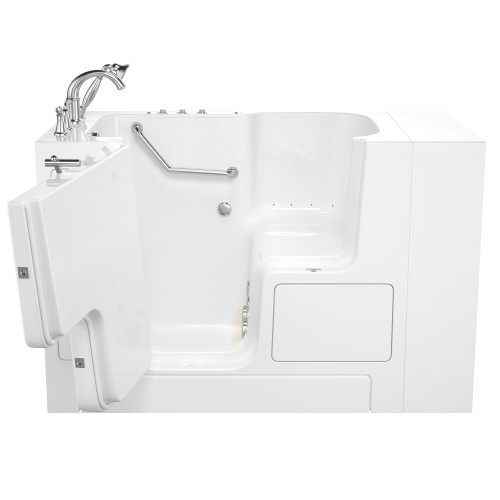 32-in. x 52-in. Outward Opening Door Walk-In Air Spa and Whirlpool Massage Bathtub with Left Door/Drain and Tub Faucet in White