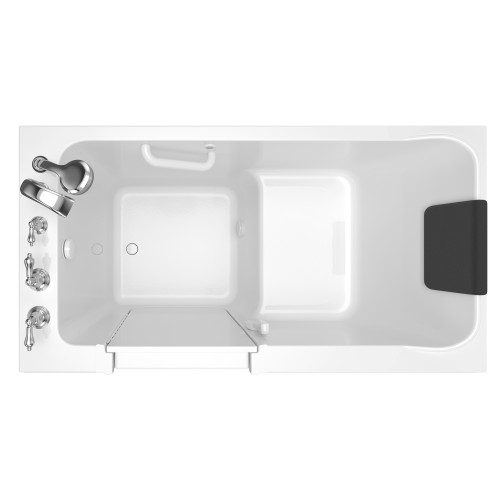 32-in. x 60-in. Walk-In Soaking Bathtub with Left-Hand Drain and Tub Faucet in White