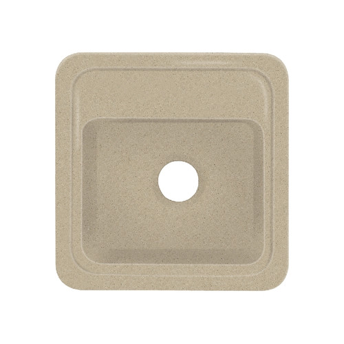 18-in x 18-in Solid Surface Kitchen Sink with Single Bowl, Drop-in Installation, in Matrix Sand