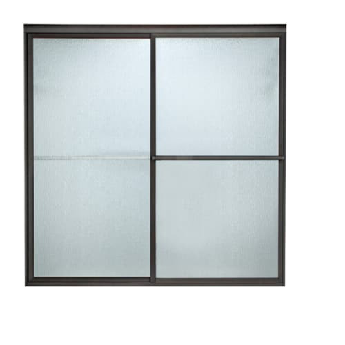 58.5" Tall Framed, Bypass, Rain Glass Shower Door for 56" to 60" Width Openings in Oil Rubbed Bronze