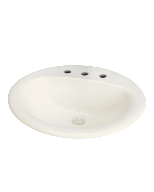 Transolid TL-1558-08 Vitreous China Drop-in Lavatory with 8-in Centerset in Biscuit