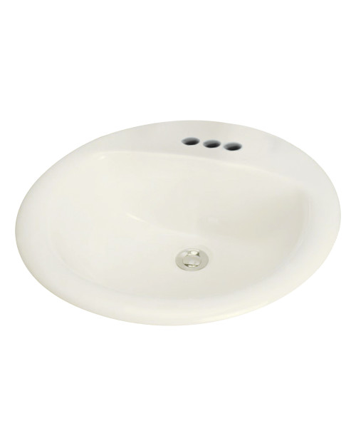 Vitreous China Drop-in Lavatory with 4-in Centerset in Biscuit