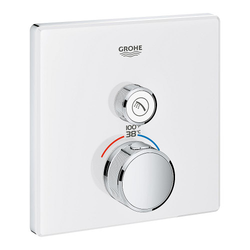 Grohe 29163LS0 Grohtherm SmartControl Single Function Thermostatic Trim with Control Module in Moon White