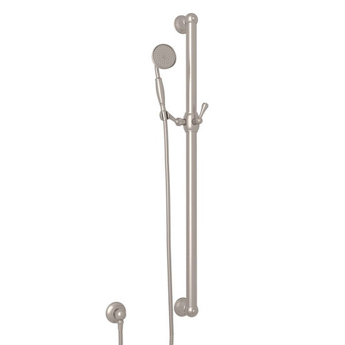 36-in Decorative Grab Bar Set with Single-Function Anti-Cal Handshower/Hose/Outlet in Satin Nickel
