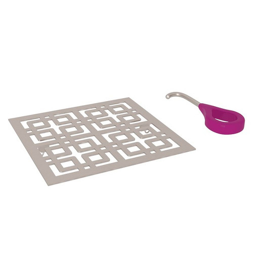 Weave Decorative Drain Cover in Satin Nickel