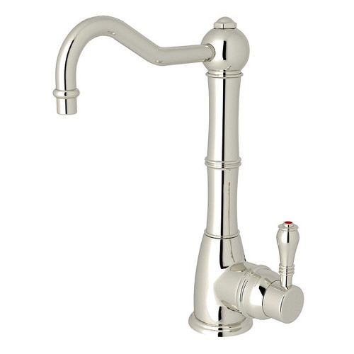 Column Spout Hot Water Dispenser Faucet With Metal Lever Handle In Polished Nickel