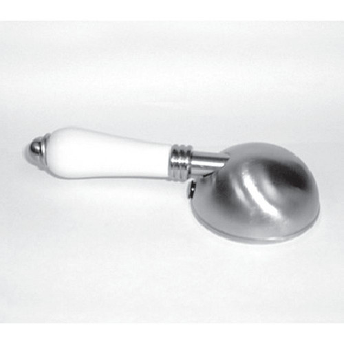 Porcelain Single Lever Handle With Dome Cap In Polished Chrome
