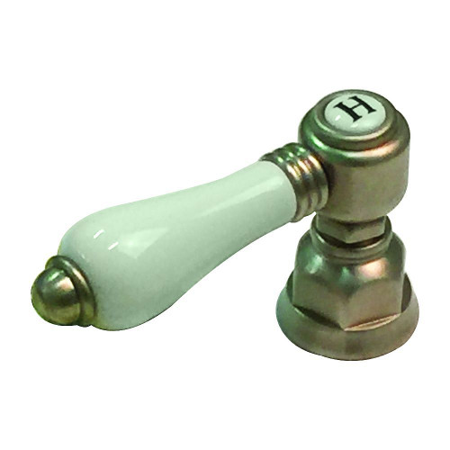 Porcelain Lever With Bell Housing Complete Petit Mont Blanc In Satin Nickel