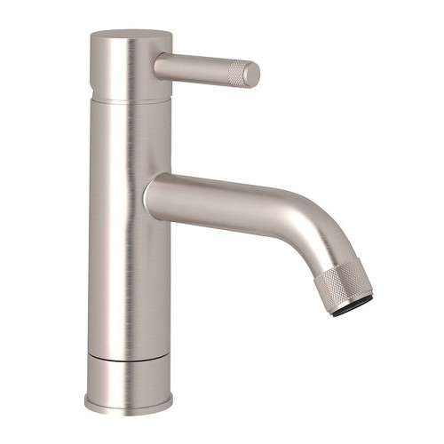 Single Hole Lavatory Faucet with Industrial Metal Levers in Satin Nickel