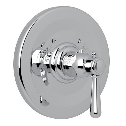 Rohl A2914LMAPC Thermostatic Trim Plate with Metal Lever and without Volume Control in Polished Chrome