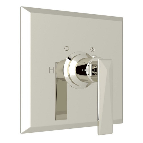 Rohl A4014LVPN Thermostatic Trim Plate with Metal Lever and without Volume Control in Polished Nickel