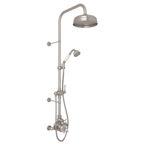 Thermostatic Shower Package with Cross Handle in Satin Nickel