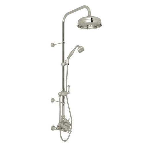 Thermostatic Shower Package with Cross Handles in Polished Nickel