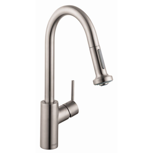 Hansgrohe 04310801 Talis S2 HighArc Kitchen Faucet, 2-Spray Pull-Down, 1.5 GPM, In Steel Optic