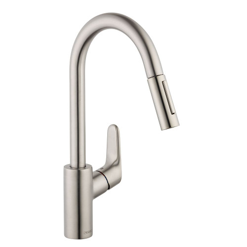 Hansgrohe 04505800 Focus HighArc Kitchen Faucet, 2-Spray Pull-Down, 1.75 GPM, In Steel Optic